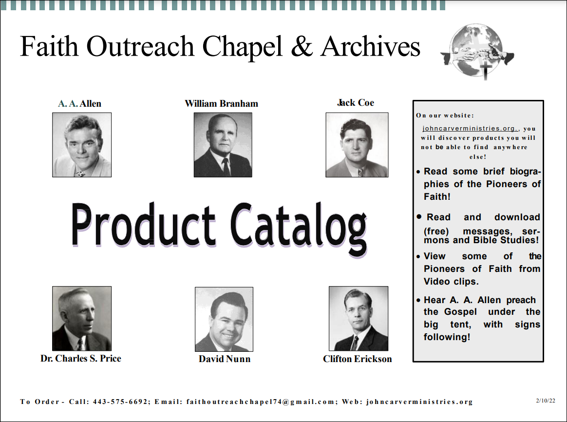 John Carver Ministries Product Catalog